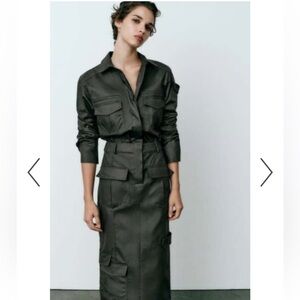 Zara Olive Utility Jacket